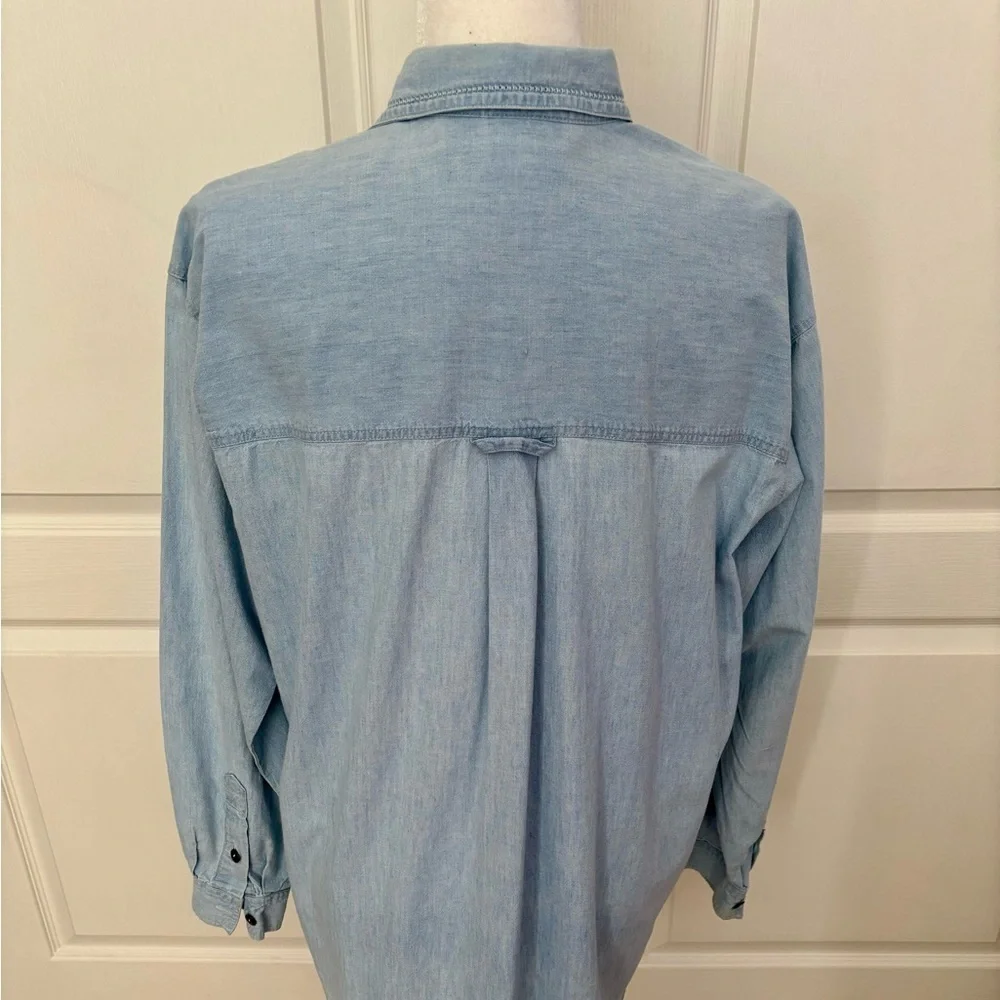 Vintage Jeans Wear Chambray Denim Shirt/Light Wash/Long Sleeve | Size M - Picture 5 of 11
